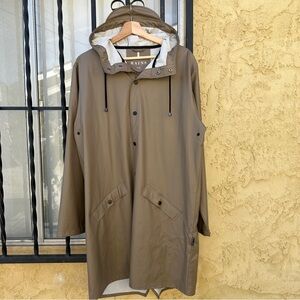 RAINS Waterproof Rain Jacket S/M Unisex Beige